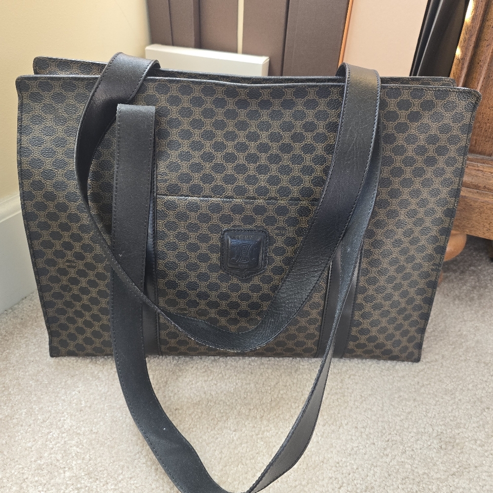 Celine Black and Brown Tote Bag